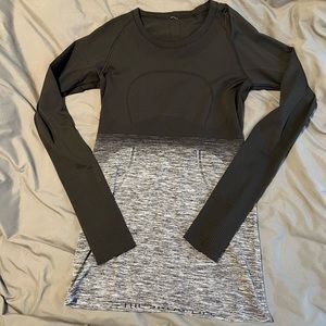 Lululemon 🦄 🔥 Swiftly Tech Black Ombré Long Sleeve Crew